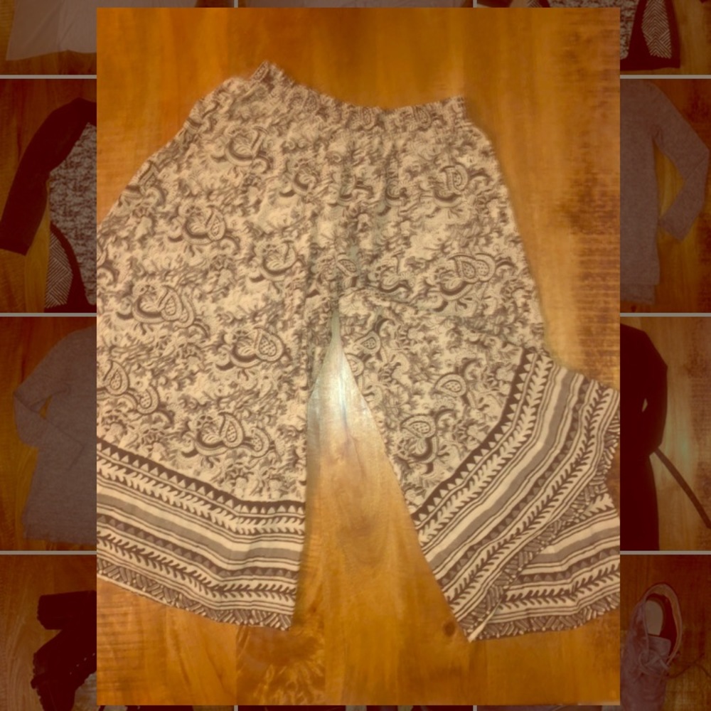 Wide leg cotton pants